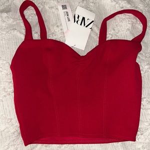 NWT ZARA TOP HOT PINK MEDIUM SIZE